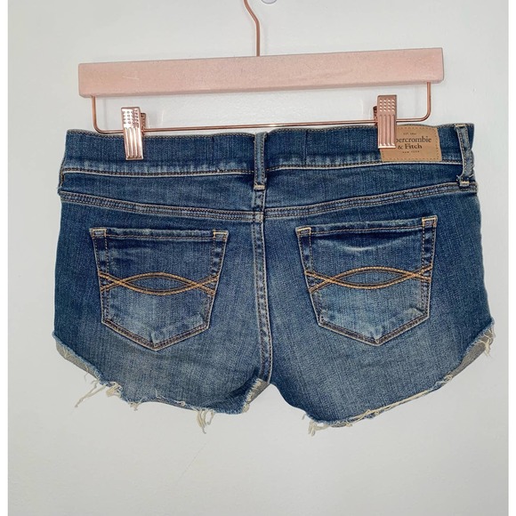 Abercrombie & fitch 0/25 low rise raw hem cut off jean shorts bin1 - Picture 5 of 8